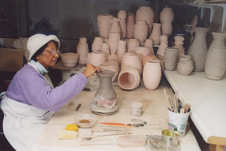 Vera in her studio after stroke